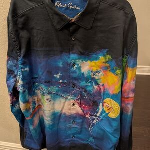 Robert Graham Colorful Artistic Martini Glass Shirt